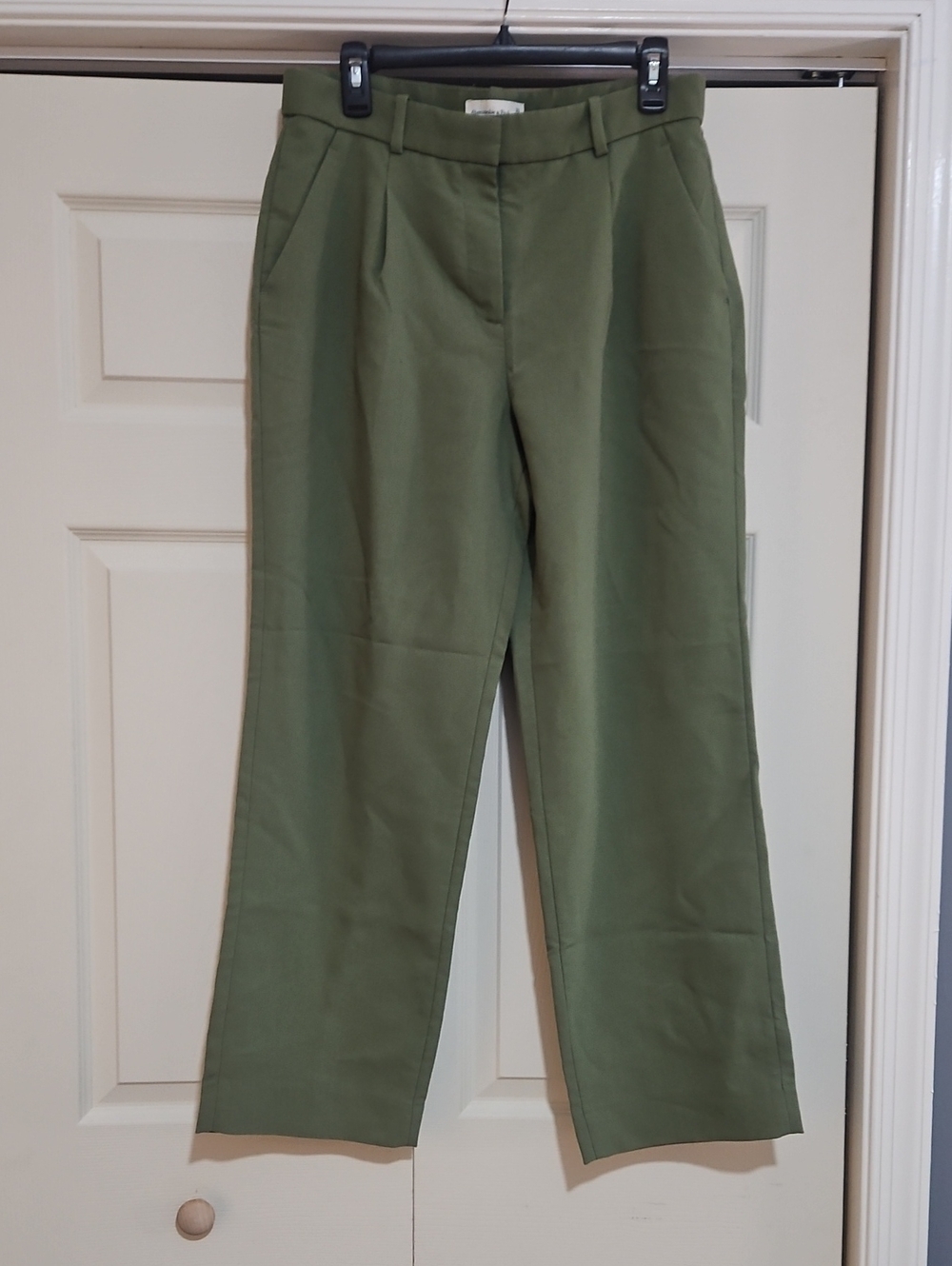 Abercrombie & Fitch Olive Green Straight-Leg Trousers